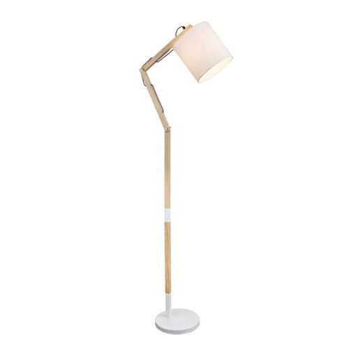Globo lighting lampadaire métal blanc - h 160 cm - abat-jour blanc 21510s