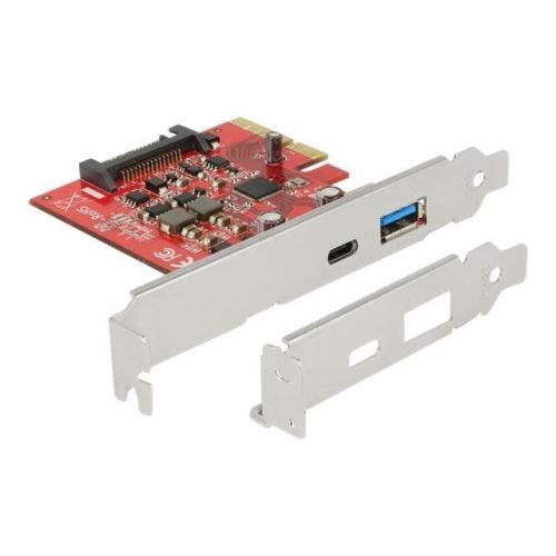 DeLock PCI Express x4 Card > 1 x external USB Type-C female + 1 x external USB 3.1 Gen 2 Type-A female Adaptateur USB PCIe 3.0…