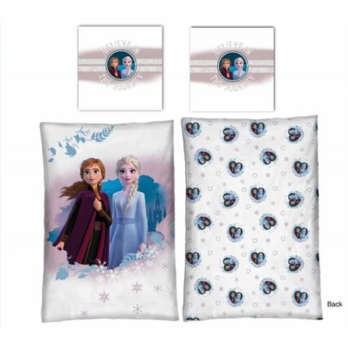 Reine Des Neiges Disney - Housse de Couette Enfant - Parure de lit 1 place