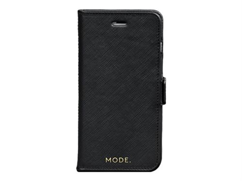 dbramante1928 New York - Étui à rabat pour téléphone portable - cuir Saffiano - noir nuit