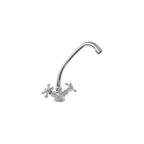ROUSSEAU Robinet m&eacute;langeur de cuisine Beverly - Sans douchette - Gris chrom&eacute;