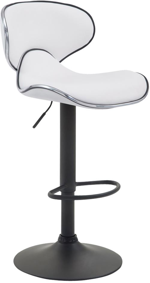 CLP Tabouret de bar Las Vegas V2 similicuir avec pied en métal , Blanc /Noir