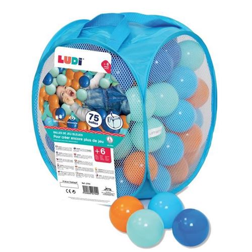Ludi 75 balles de jeu + sac de transport