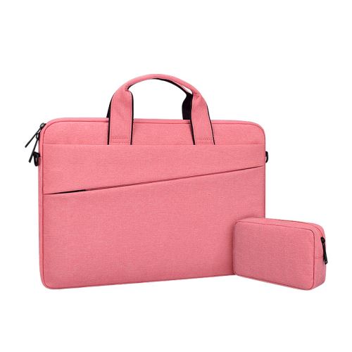 Sacoche d'ordinateur léger avec sac pour votre adaptateur secteur pour votre ordinateur portable 14.1 Pouce - Rose (365x255x25mm)