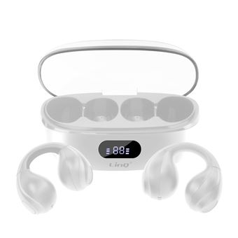 Écouteurs Bluetooth Conduction Aérienne Sans Fil Design Clip On Micro LinQ Blanc - 1