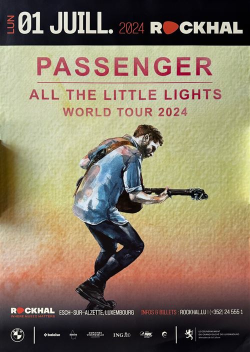 Affiche - Passenger - All The Little Light World Tour 2024 - 60x86cm