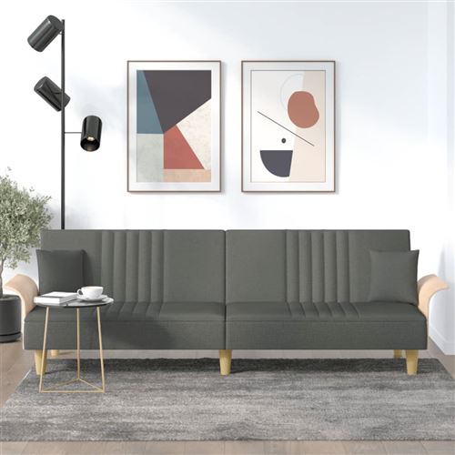 Non Communiqué Gris Foncé Vidaxl Canapé-Lit Avec Accoudoirs Tissu