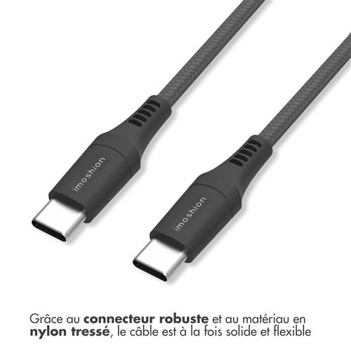 iMoshion Braided USB-C vers câble USB pour iPhone 15 Plus - 1 mètre - Noir