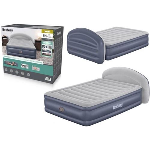Bestway Tritech LoungeLux Headboard Queen Air Mattress with Built-in AC Pump 2.29 m x 1.52 m x 84 cm