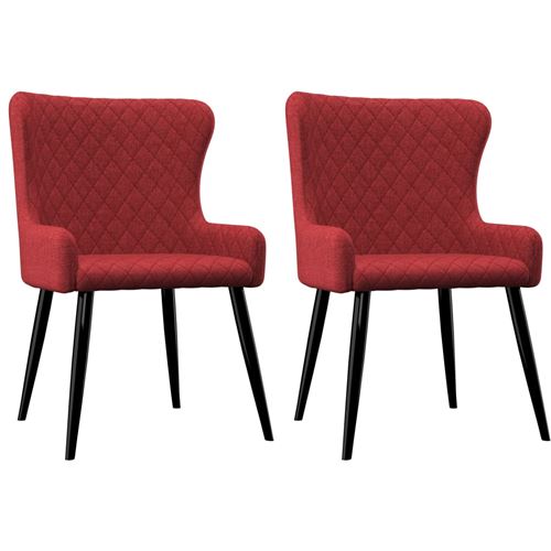 vidaXL Chaises de salle à manger 2 pcs Bordeaux Tissu