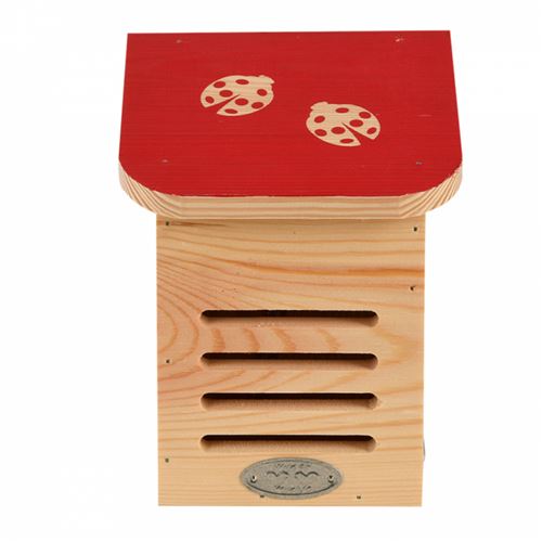 Meilleurs prix pour Maison à coccinelles, toit coloré avec silhouette coccinelles.