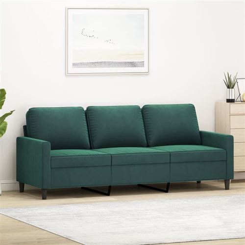 Non Communiqué Vert Vidaxl Canapé À 3 Places Foncé 180 Cm Velours
