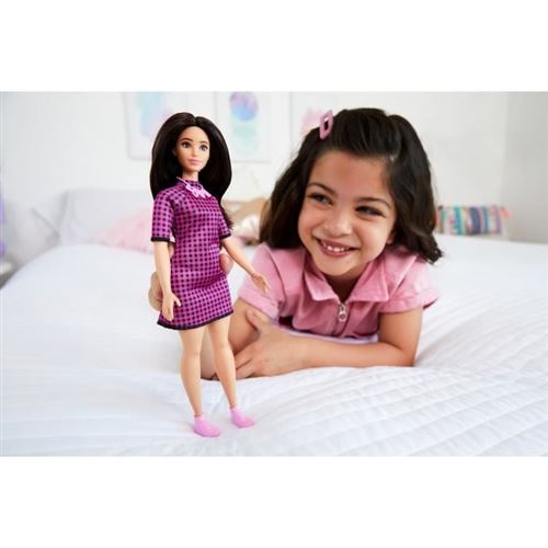 Barbie - Fashionista Robe Carreaux - Poupée - 3 Ans Et +