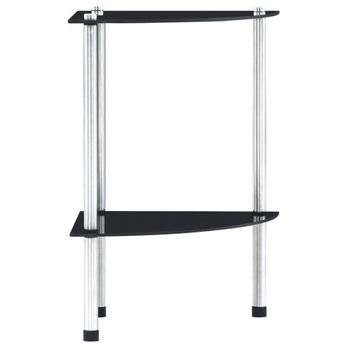 vidaXL Étagère à 2 niveaux Noir 30x30x47 cm Verre trempé