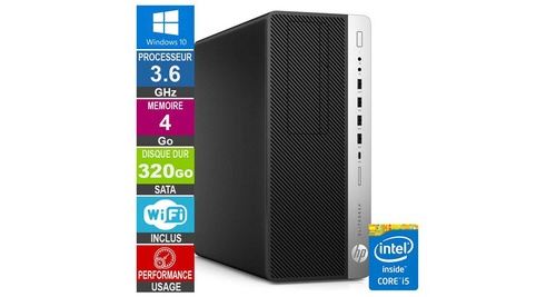 PC HP Elitedesk 800 G3 Twr i5-6500 3. 60Ghz 4Go/320Go WiFi W10