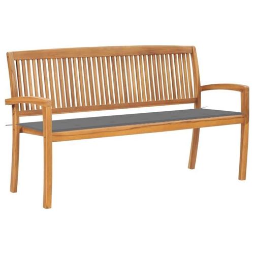 Non Communiqué Marron Vidaxl Banc De Jardin Empilable Et Coussin 159 Cm Bois De Teck Massif