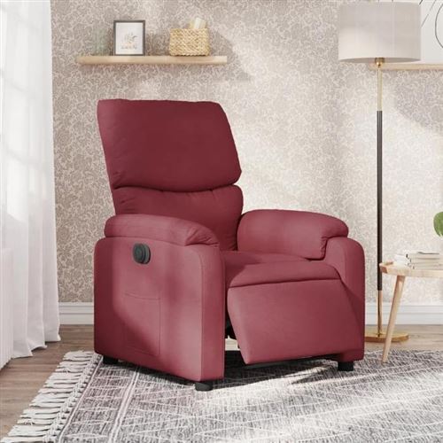 Non Communiqué Rouge Vidaxl Fauteuil Réglable Électrique Tissu Bordeaux