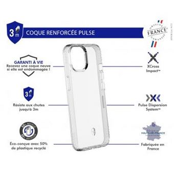 Coque pour iPhone 14 Renforcée Anti-Chutes 2m Pulse Force Case Transparent