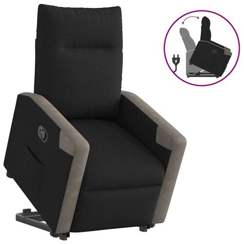 vidaXL - Fauteuil de relaxation - Inclinable - Tissu - Noir - Image 2