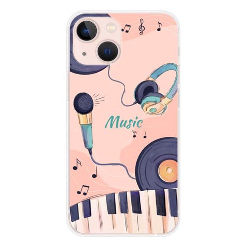Coque en silicone imprimée compatible Apple iPhone 13 Mini Accords en couleur