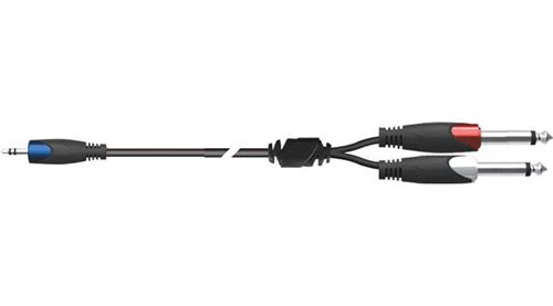 Quik Lok Câble Audio Minijack Stéréo Vers 2 Jack Mono - 3 M - Image 2
