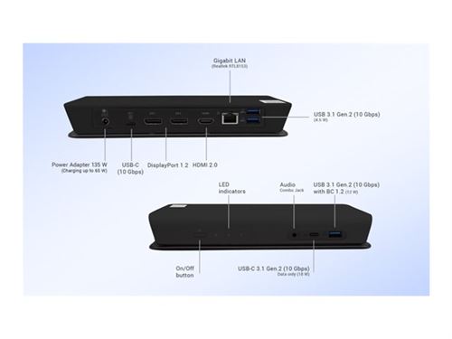i-Tec - Station d'accueil - USB4 / Thunderbolt 4 - HDMI 2 x DP++ - GigE - 135 Watt - Europe