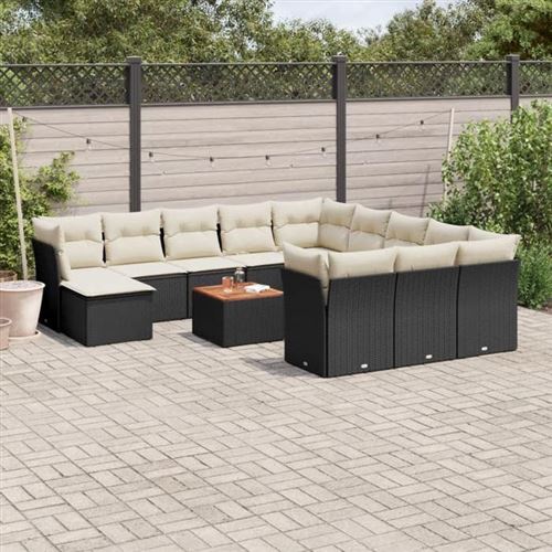 VIDAXL - Salon de jardin modulable - 12 personnes - Résine tressée - Noir - Image 2