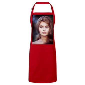 Fabulous Tablier Cuisine Premium Rouge Sophia Loren Actrice 2 - Tablier