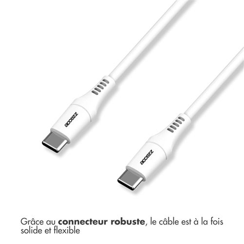 Accezz Câble USB-C vers USB pour iPhone 15 - 2 mètre - Noir