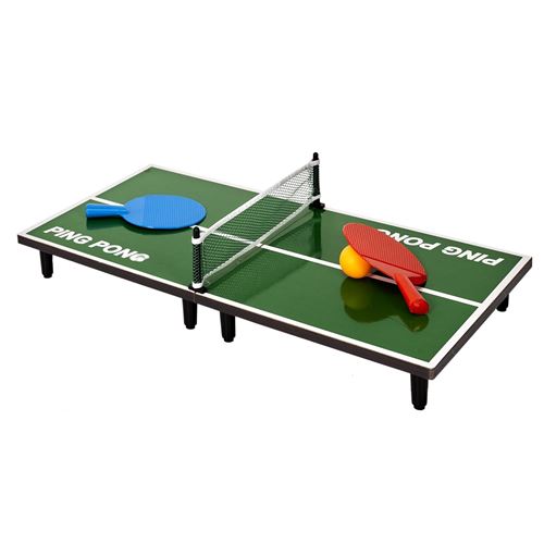 Mini table de ping pong pliable 150x75cm indoor bleue, avec 2 MESA DE PING  PONG