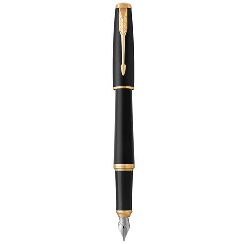 Non Communiqué Noir Parker Urban Stylo Plume, Mat, Plume Fine, Encre Bleue, Coffret Cadeau