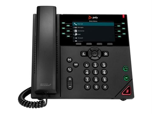Poly VVX 450 - Téléphone VoIP - (conférence) à trois capacité d appel - SIP, SRTP, SDP - 12 lignes - noir