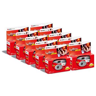 AGFA PHOTO 601020 - Appareil Photo Jetable LeBox Flash, 27 photos, Objectif Optique 31 mm - Gris et fleurs - Agfa Photo