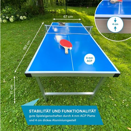 Table de ping-pong enfants - Pliable – Portable - Raquettes - Filet - Balles