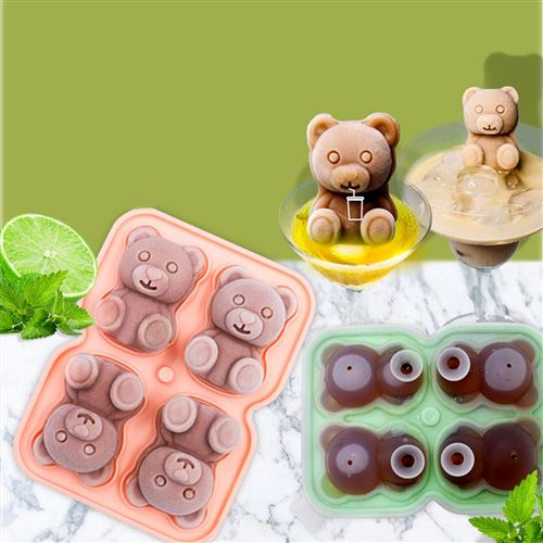 Moule à glaçons Volkmi ours glace ours café moule en silicone moule en  silicone tridimensionnel ustensiles créatifs moule à chocolat A 
