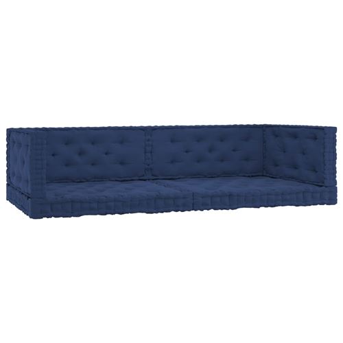 vidaXL Coussins de plancher de palette 6 pcs Bleu marine clair Coton