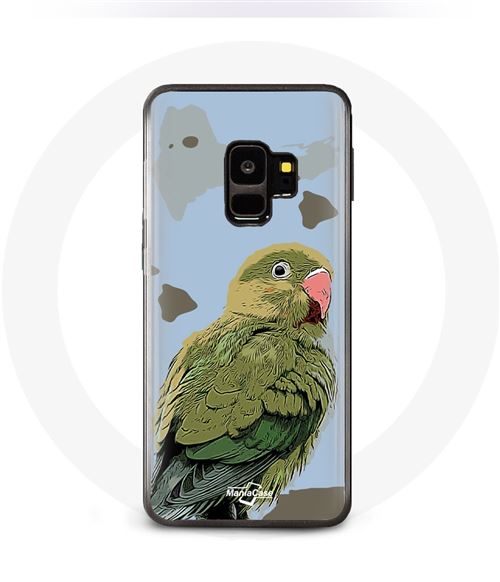 Coque pour samsung galaxy S9 plus Perruches Oiseaux vert Maniacase