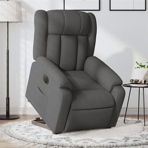 Non Communiqué Gris Vidaxl Stoel Électrique Réglable Tissu Foncé