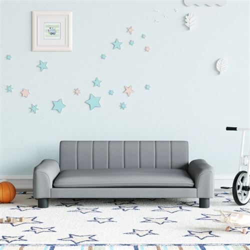 vidaXL Canapé pour enfants gris clair 90x53x30 cm tissu