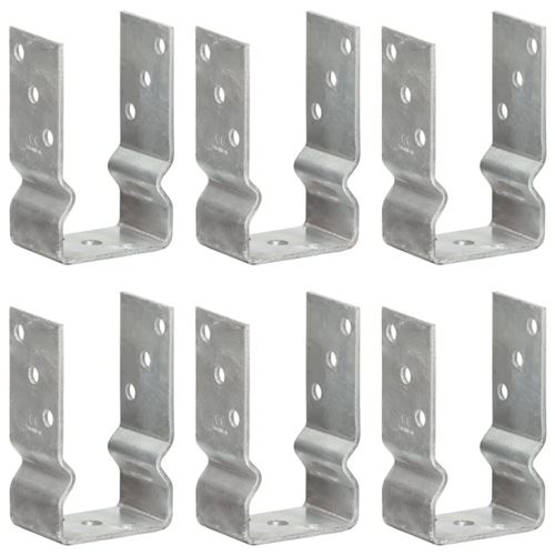 vidaXL Piquets de clôture 6 pcs Argenté 8x6x15 cm Acier galvanisé
