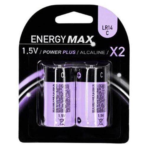 Non Communiqué Violet Energy Max - Lot De 2 Piles Lr14 "Alcaline" 4Cm