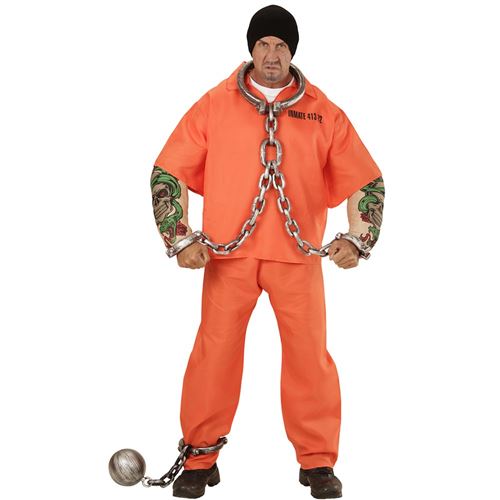 Déguisement Prisonnier Tatoué Homme Xl Jaune 00644 Widmann XL - Coloris : Jaune00644 Widmann