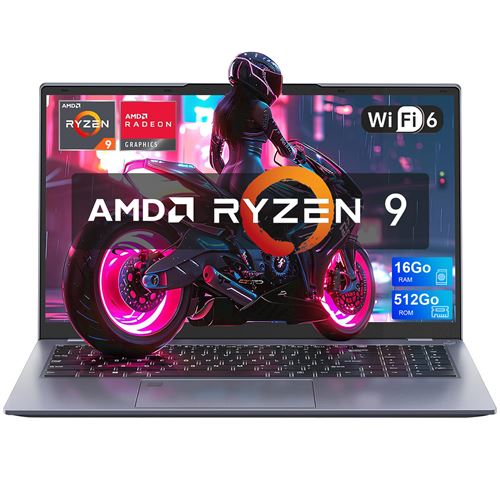 PC Portable,AMD Ryzen 9 6900HX(8C-16T, Jusqu'à 4,9 GHz) 16Go DDR5,512Go M.2 SSD,WiFi 6 Pour PC Portables Gamer Avec Boîtier En Métal