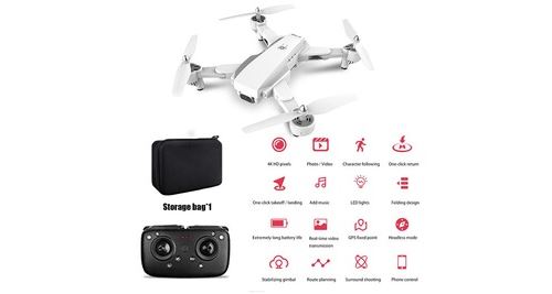 Drone j1 gps 2. 4g wifi fpv hd caméra vidéo grand angle pliable quadrirotor rc - blanc