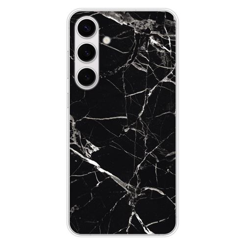 Coque en silicone imprimée compatible Samsung Galaxy S24 FE Marbre Noir