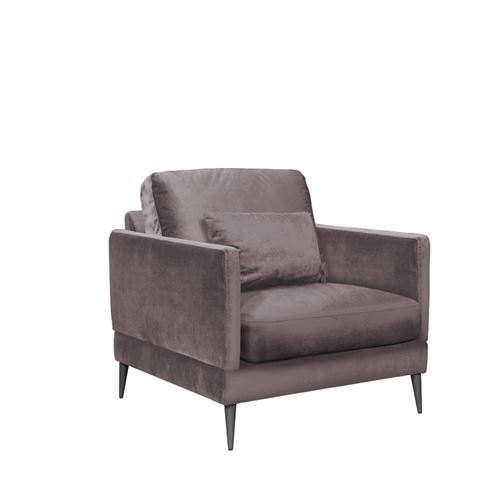 Fauteuil Splendido Velours Gris fonc&eacute; - 1 Place