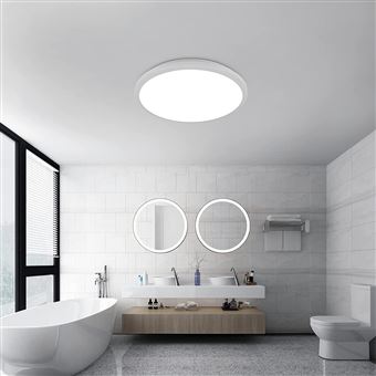 Plafonnier LED 43W lumière indirecte ronde plafonnier circulaire salle de  bain cuisine 230V 50cm LUMIÈRE 6000K
