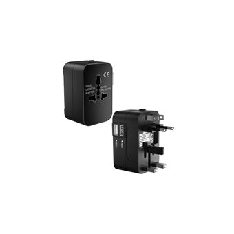 Adaptateur De Voyage Universel - Prises UK/USA Vers Europe/France - Noir