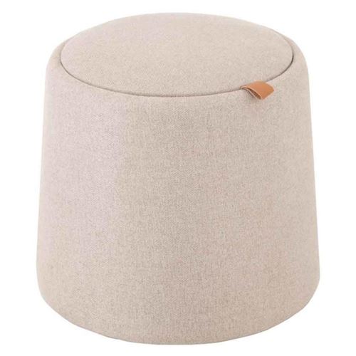 GENERIQUE - Pouf Rond Design Munica - Beige - 43cm - Image 3