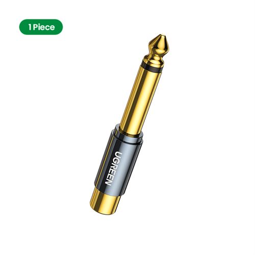1 pcs UGREEN Adaptateur Audio 6, 35mm mâle vers RCA femelle vers Jack TS Mono, cuivre pur plaqués or